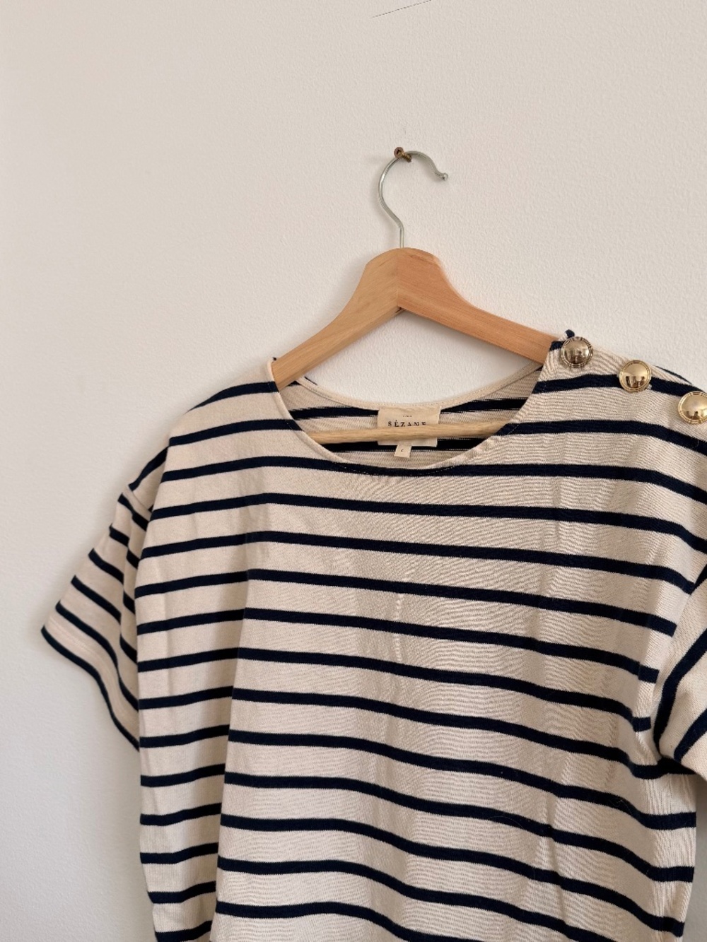 Sézane Emy Stripe Mini Dress (Size Large)